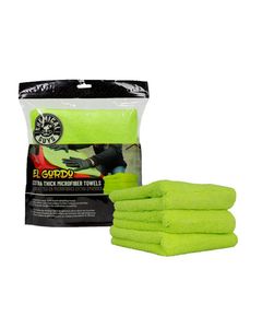  Set 3 prosoape din microfibra ChemicalGuys El Gordo Extra Thick Professional Microfiber Towel, Green 
