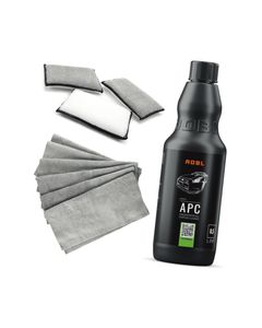 Kit Curățare Interior Auto ADBL APC 1L + 3x Scrub Sponge Ewocar + Microfiber Basic 320