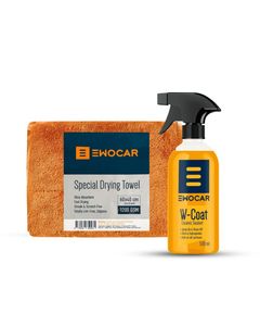 Kit Protecție și Uscare Auto Moto Ewocar &ndash; W-Coat 500ml + Prosop Twisted Loop 1200 GSM Portocaliu