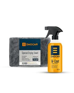 Kit Protecție și Uscare Auto Moto Ewocar &ndash; W-Coat 500ml + Prosop Twisted Loop 1200 GSM Gri