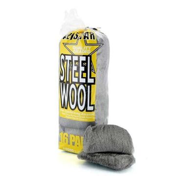 Burete super fin din lana de otel pentru slefuire AllStar Steel Wool #0000, set de 16 bucati