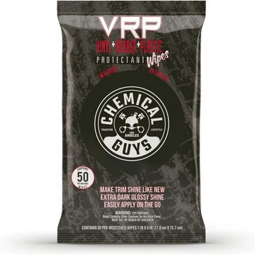 Servetele umede pentru curatare vinyl, cauciuc si plastic ChemicalGuys VRP SHINE AND PROTECTANT WIPES, 50 de servetele