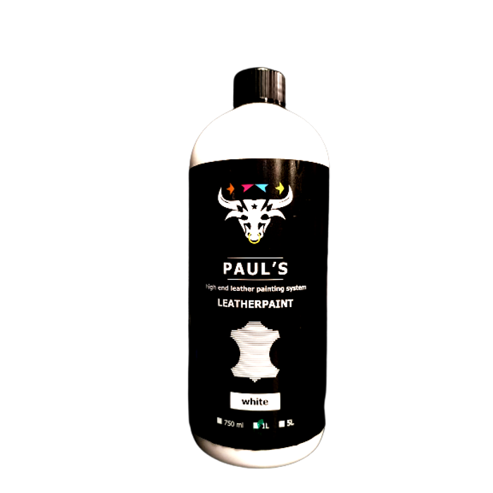 Vopsea pentru piele pigment alb Paul's Leather Paint 1L
