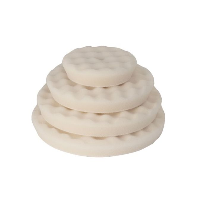 Burete polish ultrafin valurit pentru rotativa Rupes Waffle Ultra-Fine, alb