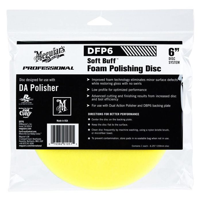 Burete polish moale 6" - Meguiar's DA Foam Polishing Disc 6" DFP6