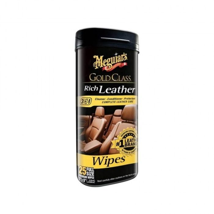 Servetele umede curatare si hidratare piele Meguiar's Gold Class Rich Leather Wipes 