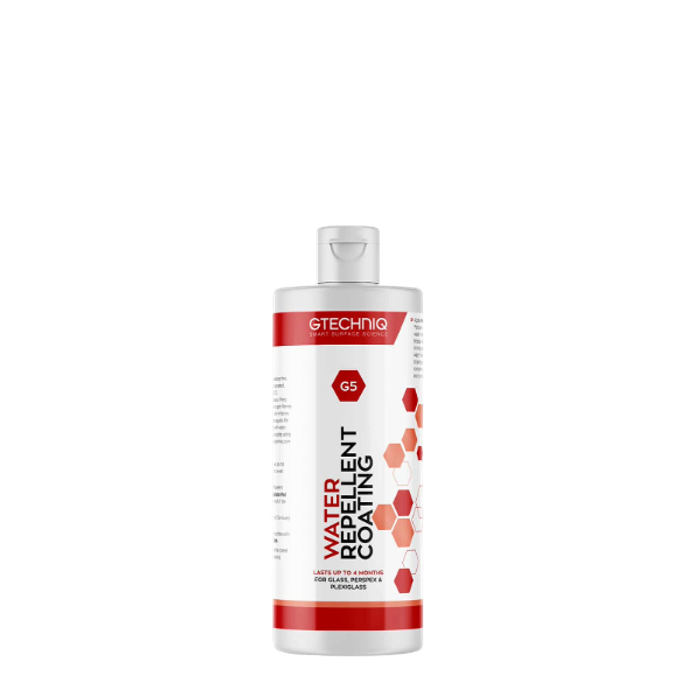 Tratament hidrofob sticlă și plexiglas Gtechniq G5 – protecție anti-ploaie pentru geamuri auto, 100 ml