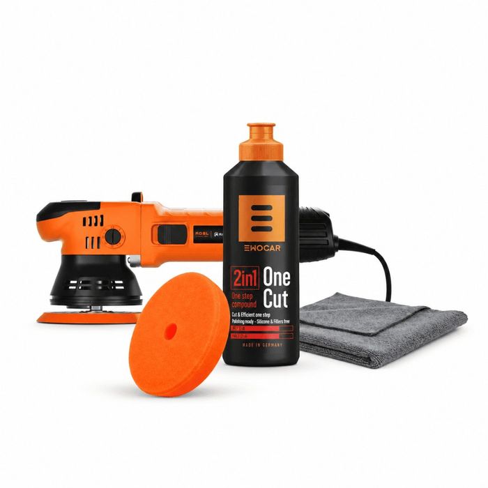 Kit polish auto într-un singur pas ADBL 125mm + Ewocar One Cut 250ml + ZviZZer Orange