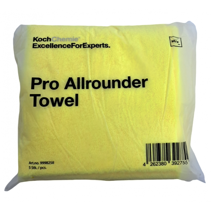 Laveta microfibra profesionala dual face, fara margini, galbena set 5 bucati Pro Allrounder Towel Set Koch Chemie