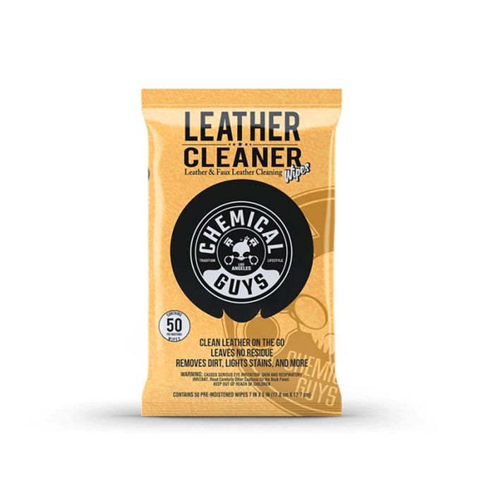 Servetele umede pentru curatarea si hidratarea pielii ChemicalGuys LEATHER CLEANER WIPES, 50 de servetele