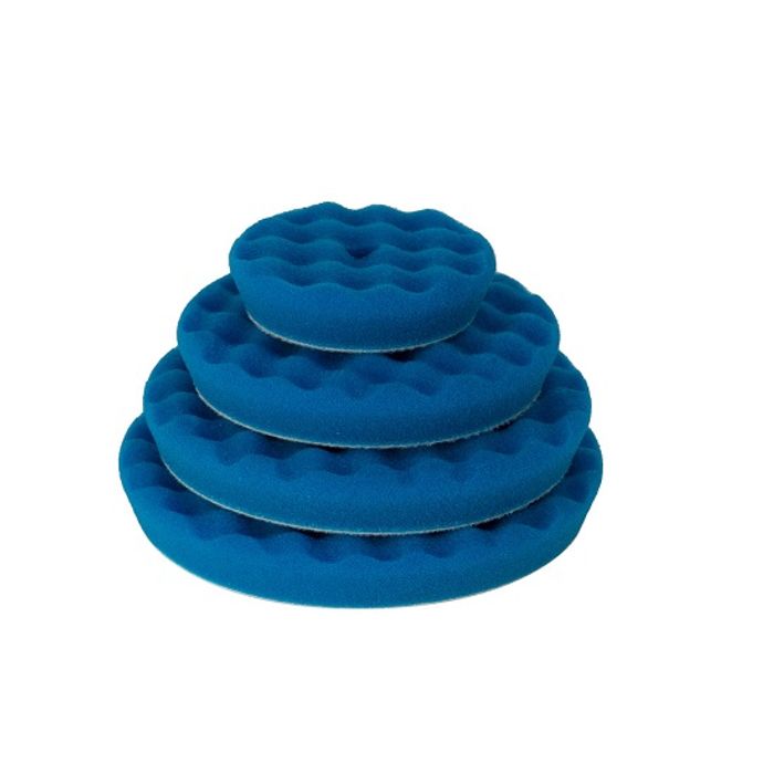 Burete polish abraziv valurit pentru rotativa Rupes Waffle Coarse, albastru