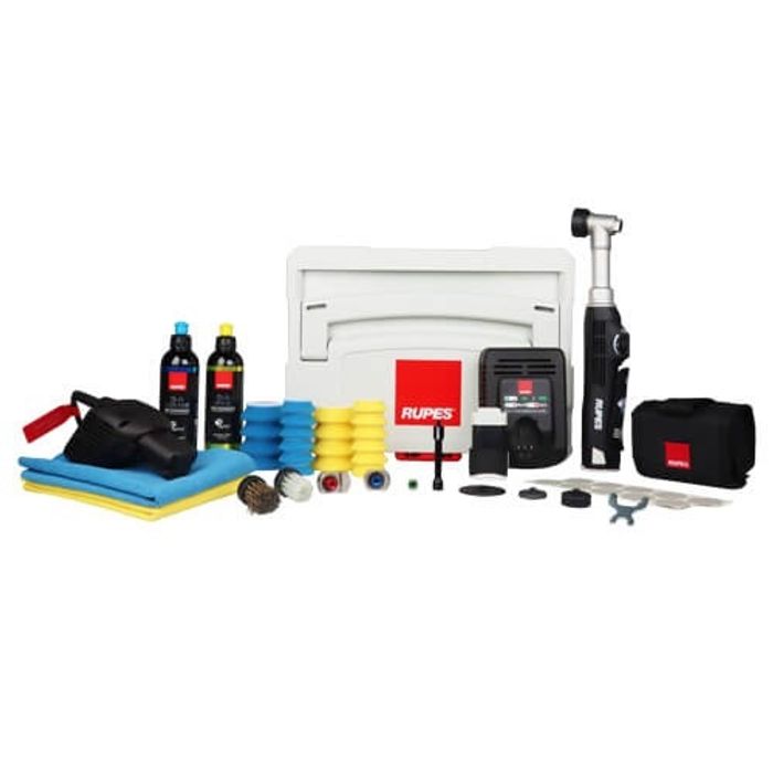 Masina de polishat cu gat lung Rupes Bigfoot Nano iBrid Kit Deluxe, valiza plastic