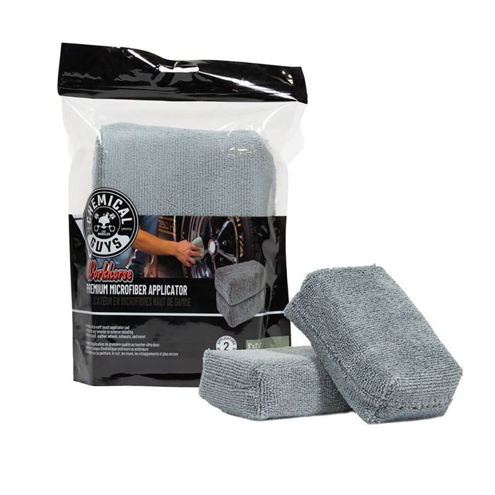 Set aplicatoare soft din microfibra ChemicalGuys WORKHORSE PREMIUM APPLICATOR, 2 bucati